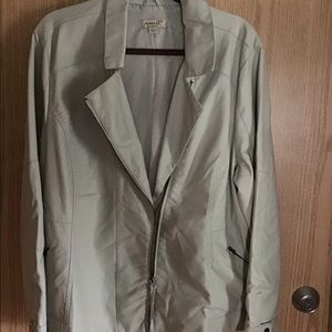 One world Faux leather plus size jacket